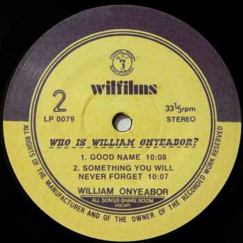3LP William Onyeabor: Who Is William Onyeabor? 60801