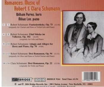 CD William Purvis: Romances: Music Of Robert & Clara Schumann  459033