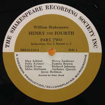 4LP/Box Set William Shakespeare: Henry The Fourth Part Two