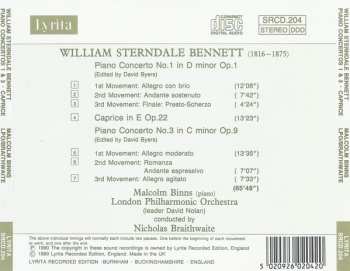 CD William Sterndale Bennett: Piano Concerto No. 1 / Piano Concerto No. 3 / Caprice 122246