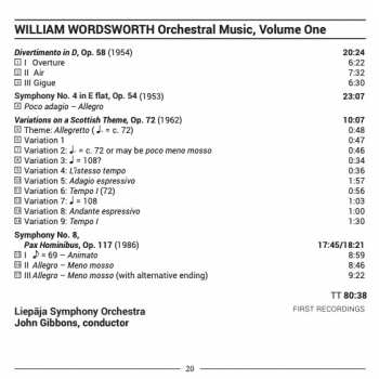 CD William Wordsworth: Orchestral Music, Volume One 118791