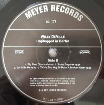 2LP Willy DeVille: Unplugged In Berlin W / Seth Farber & David Keyes 76841