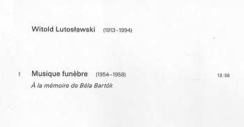 CD Witold Lutoslawski: Musique Funèbre 486555