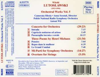 CD Witold Lutoslawski: Orchestral Works, Vol. 5 312116