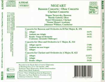 CD Wolfgang Amadeus Mozart: Bassoon Concerto / Oboe Concerto / Clarinet Concerto 113545