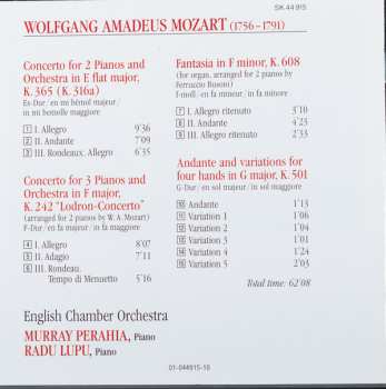 CD Wolfgang Amadeus Mozart: Concertos For Two & Three Pianos - Andante And Variations For Four Hands In C Major, K. 501 - Fantasia In F Minor, K. 608 315327