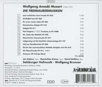 CD Wolfgang Amadeus Mozart: Die Freimaurermusiken 305107