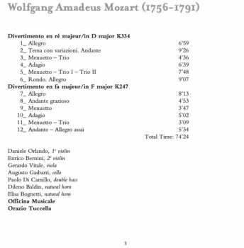 CD Wolfgang Amadeus Mozart: Divertimenti K 247 & 334 329796