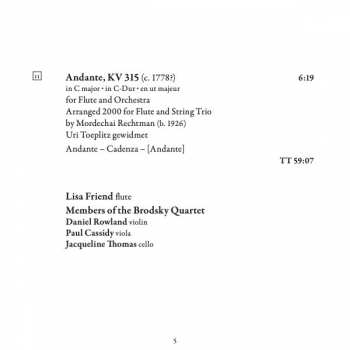 CD Wolfgang Amadeus Mozart: Flute Quartets 324232
