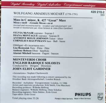 CD Wolfgang Amadeus Mozart: Great Mass In C Minor = Missa C-Moll = Grande Messe En Ut Mineur KV 427 431336