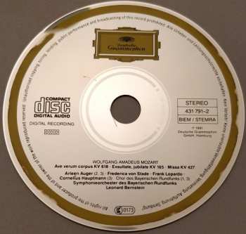 CD Wolfgang Amadeus Mozart: Grosse Messe C-Moll KV 427 (Exsultate, Jubilate KV 165 - Ave Verum Corpus KV 618) 44766