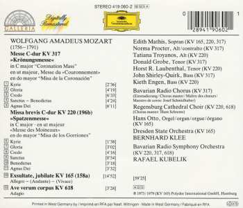 CD Wolfgang Amadeus Mozart: Coronation Mass • Missa Brevis In C Major • Ave Verum Corpus • Exsultate, Jubilate 403563