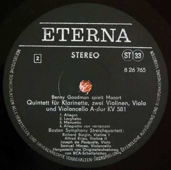 LP Wolfgang Amadeus Mozart: Benny Goodman Spielt Mozart 140518
