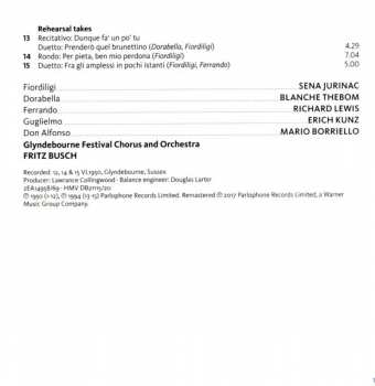 9CD Wolfgang Amadeus Mozart: Fritz Busch At Glyndebourne