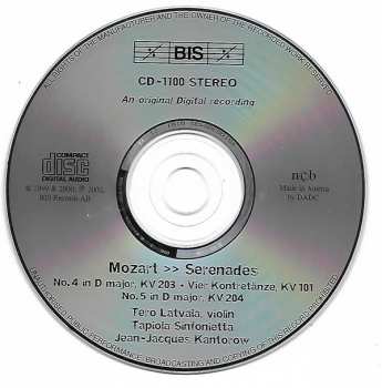 CD Wolfgang Amadeus Mozart: Mozart: Serenades Nos. 4 + 5 118269
