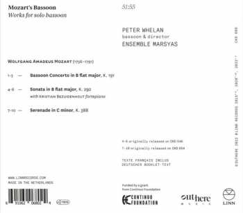 CD Wolfgang Amadeus Mozart: Mozart's Bassoon: Works For Solo Bassoon 182214