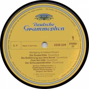 LP Wolfgang Amadeus Mozart: Karl Böhm Conducts Mozart Overtures 425592