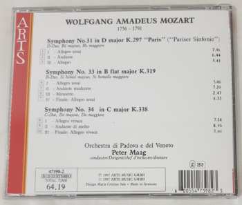CD Wolfgang Amadeus Mozart: Symphony No.31 K297 "Paris", Symphonies Nos.33 K.319, 34 K.338  451405