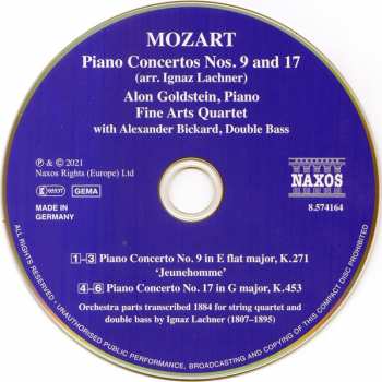 CD Wolfgang Amadeus Mozart: Piano Concertos Nos. 9 And 17 (Arr. Ignaz Lachner) 115935