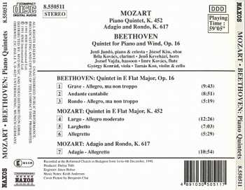 CD Wolfgang Amadeus Mozart: Piano Quintet, K. 452 / Adagio And Rondo, K. 617 / Quintet For Piano And Wind, Op. 16 230025