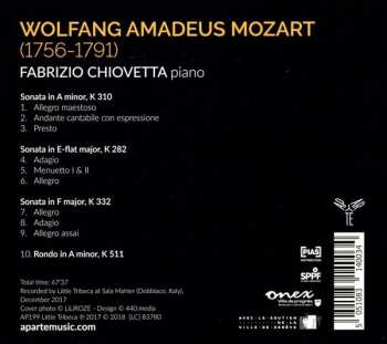 CD Wolfgang Amadeus Mozart: Piano Sonatas K 282, 310, 332 : Rondo K 511 236136