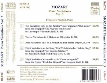 CD Wolfgang Amadeus Mozart: Piano Variations Vol. 3 242912