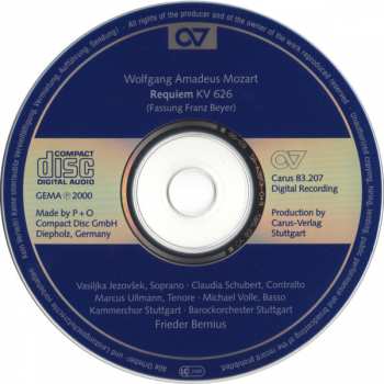 CD Wolfgang Amadeus Mozart: Requiem KV 626 315941