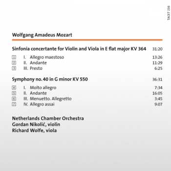 SACD Wolfgang Amadeus Mozart: Sinfonia Concertante KV 364; Symphony In G Minor KV 550 424909