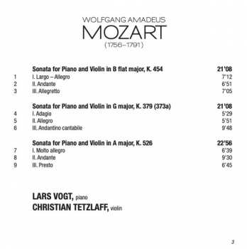 CD Wolfgang Amadeus Mozart: Sonatas For Piano And Violin 156395