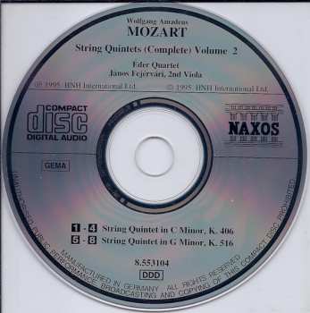 CD Wolfgang Amadeus Mozart: String Quintets (Complete) Volume 2 - K. 406 • K. 516 274098