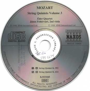 CD Wolfgang Amadeus Mozart: String Quintets (Complete) Volume 3 - K. 593 • K. 614 320677