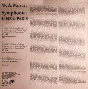 LP Wolfgang Amadeus Mozart: Symphonies Linz & Paris 122632