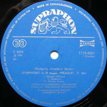 2LP The Czech Philharmonic Orchestra: Symphonies Nos· 38··41 In D Major "Prague" In E Flat Major In G Minor In C Major "Jupiter"  (2xLP)