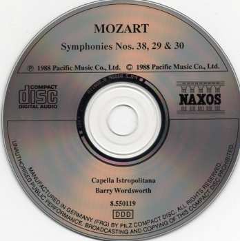 CD Wolfgang Amadeus Mozart: Symphony No. 38 'Prague', Symphonies Nos. 29 & 30 330338
