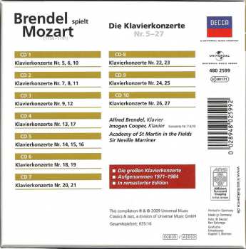 10CD Wolfgang Amadeus Mozart: Brendel Spielt Mozart - Die Klavierkonzerte Nr. 5-27 121410