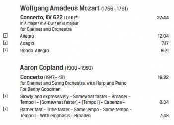 CD Wolfgang Amadeus Mozart: Works For Clarinet And Orchestra 332185