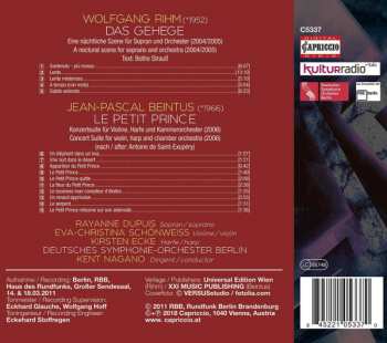CD Wolfgang Rihm: Das Gehege; Le Petit Prince 318433