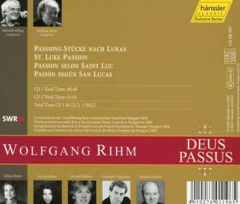 2CD Wolfgang Rihm: Deus Passus (St. Luke Passion) 123682