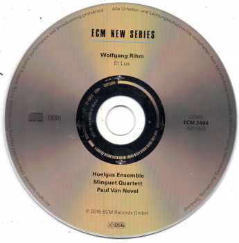 CD Wolfgang Rihm: Et Lux 350234
