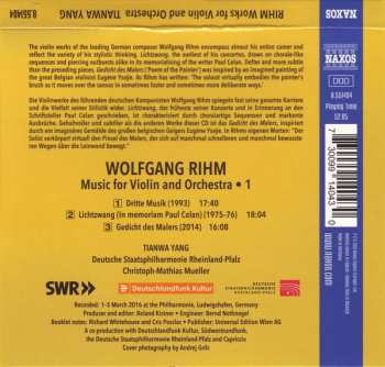 CD Wolfgang Rihm: Lichtzwang (In Memoriam Paul Celan) / Dritte Musik / Gedicht Des Malers 145653