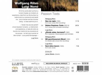CD Wolfgang Rihm: Passion Texts 335399