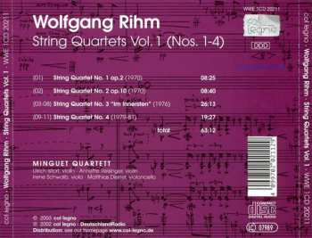 CD Wolfgang Rihm: String Quartets Vol. 1 (Nos. 1-4) 156002