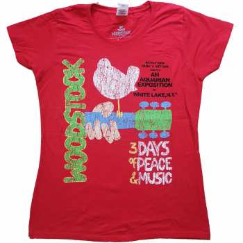 Merch Woodstock: Dámské Tričko Vintage Classic Plakát  XL