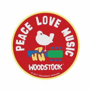 Merch Woodstock: Nášivka Peace Love Music 