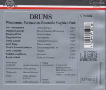 CD Würzburger Percussions-Ensemble: Drums 396205