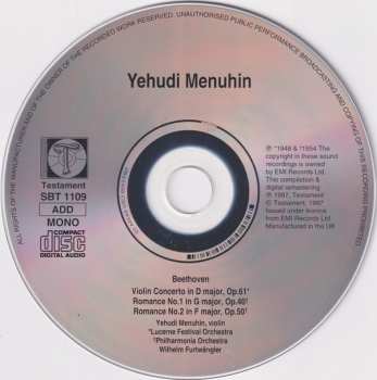 CD Yehudi Menuhin: Violin Concerto & Romances 346039