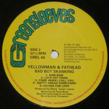 LP Yellowman & Fathead: Bad Boy Skanking 71591