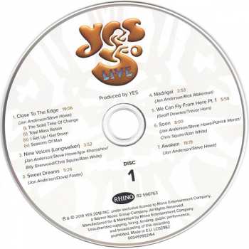 2CD Yes: 50 Live DIGI 41134