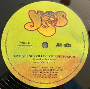 3LP Yes: Live At Knoxville Civic Auditorium Knoxville, Tennessee November 15, 1972 464881