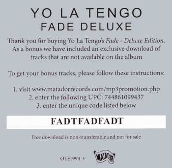 2CD Yo La Tengo: Fade DLX | DIGI 96166